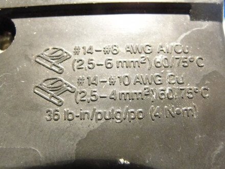 Text on side of Square D Homeline circuit breaker