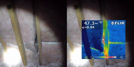 Thermal image of fibeglass batts