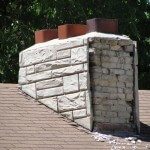 Chimney with facade falling apart