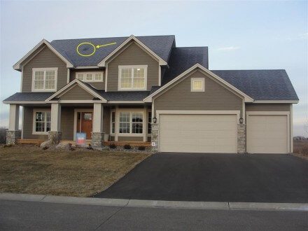 Attic bypass visible on frost covered roof