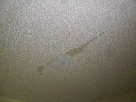 Ceiling stain from leaking shower