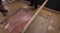 exploratory hole in kitchen floor