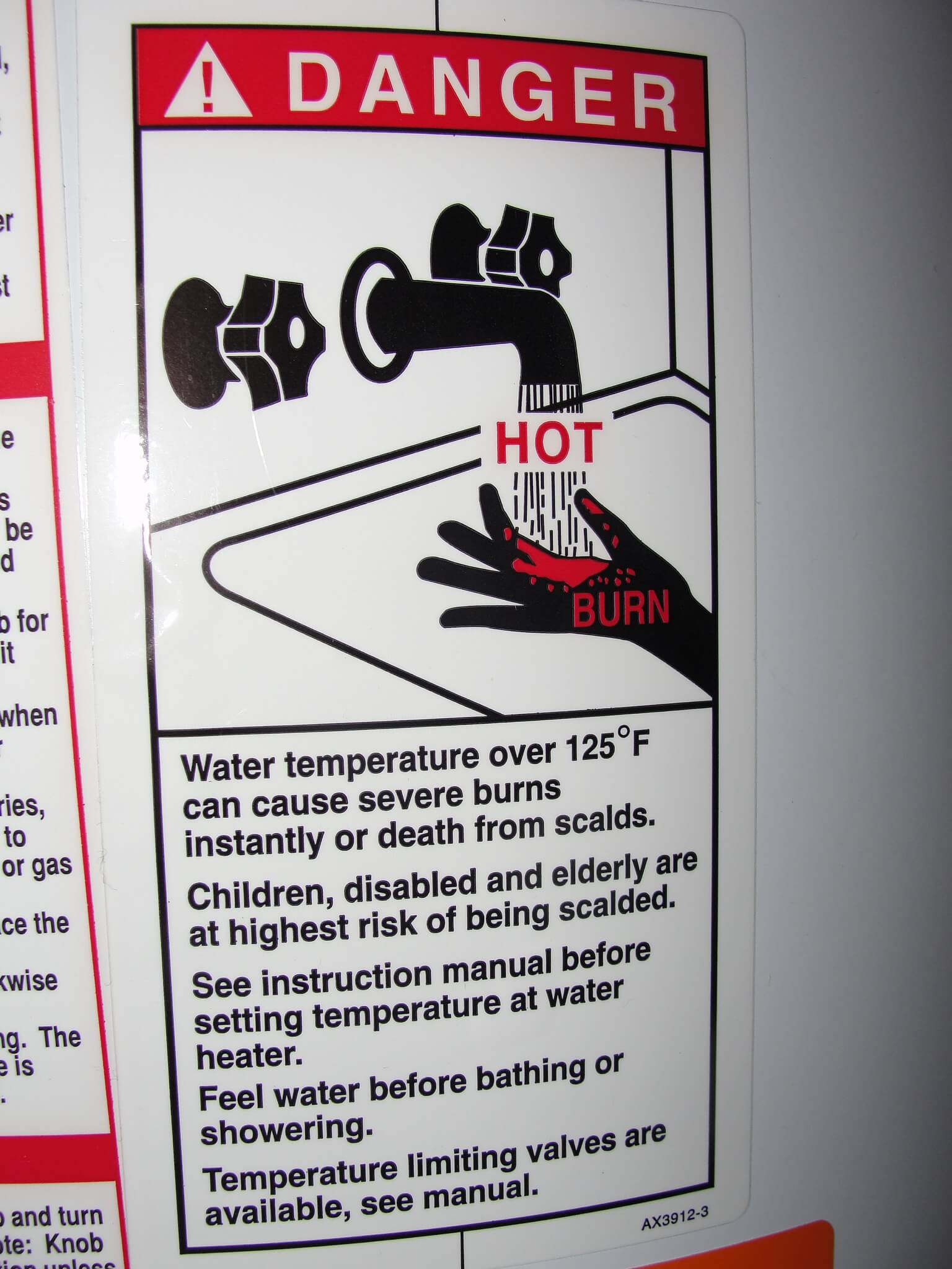 At what temperature does hot water cause second-degree burns?