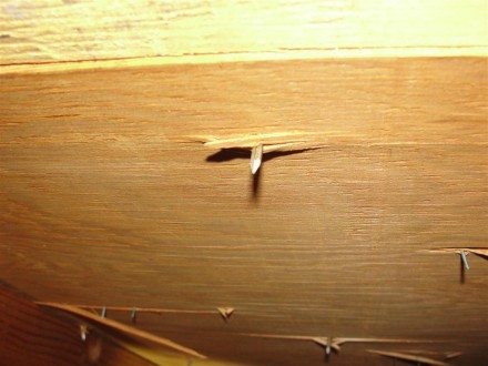 proper nail visible in attic