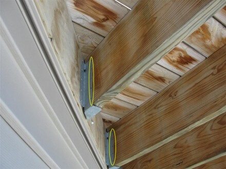 Decks - missing nails at joist hangers