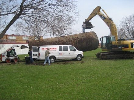 Oil tank being removed2