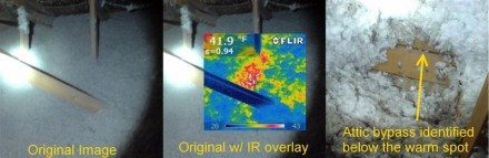 Air leak identified with IR camera