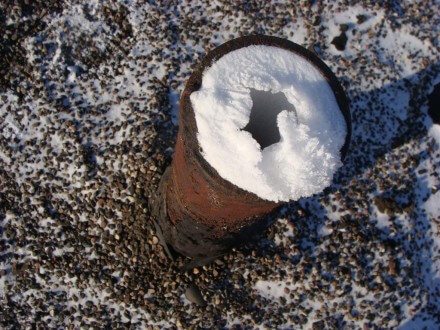 Plumbing vent frost forming - four inch steel