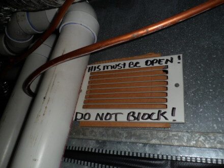 Blocked combustion air supply