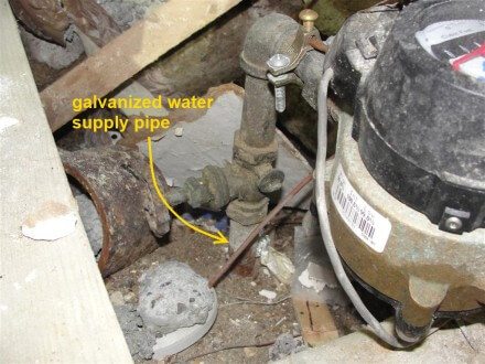 Galvanized water supply pipe