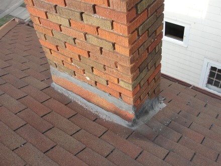 Improperly flashed chimney