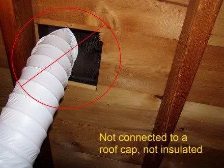 Improper bath fan exhaust