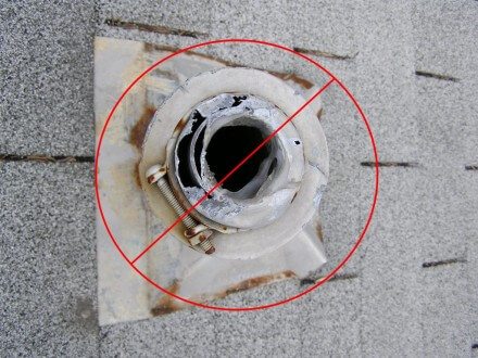 Caulk at damaged plumbing cap