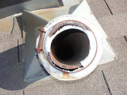 Damaged plumbing vent cap 2