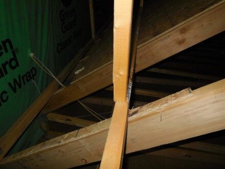 Attic - damaged truss