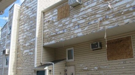 Damaged vinyl siding