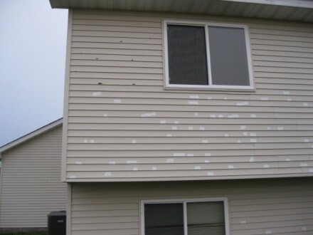 Damaged vinyl siding