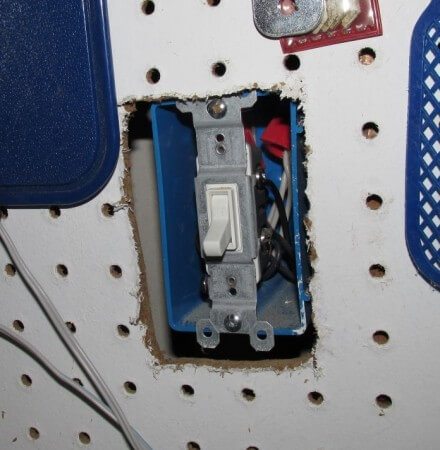 Missing cover plate at switch