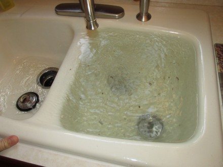 Water backing up in sink