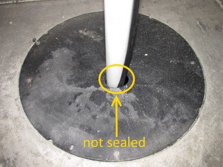 unsealed sump basket cover