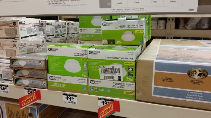 Easy Light on shelf at Home Depot