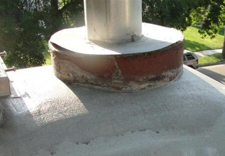 Metal cover at chimney