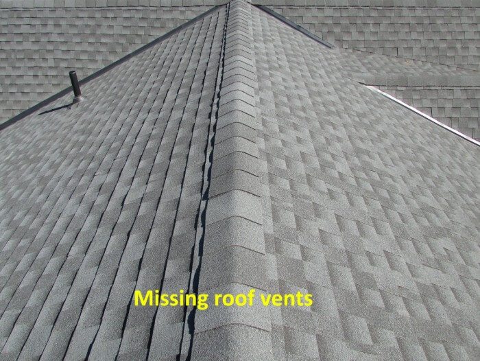 Roof - missing roof vents