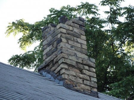 Missing bricks at chimney